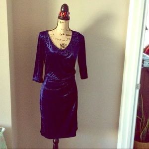 Blue velvet dress